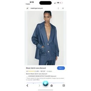 Zara Denim Blazer SMALL And Pants Jeans MED 2025